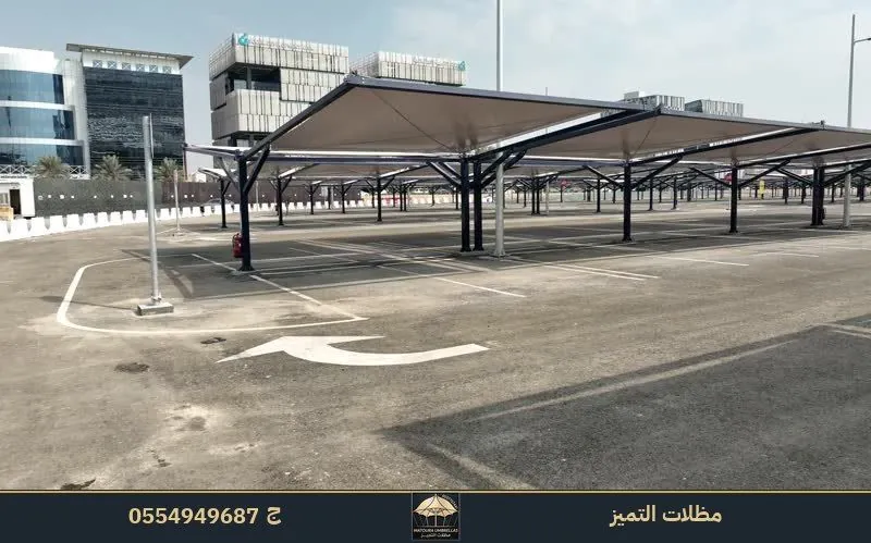 مظلات مواقف سيارات المركز المالي كافد KAFD في الرياض من تنفيذ مظلات التميز